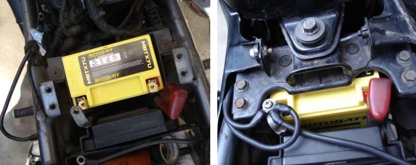 モトバットバッテリー 装着