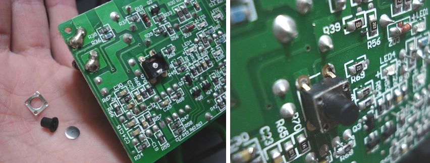 タクトスイッチを基板上で修理