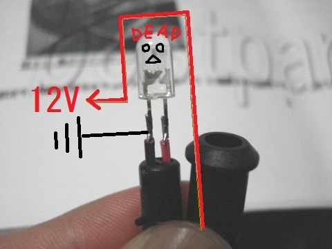 LEDインジケータの注意点