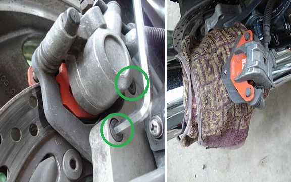 ブレーキキャリパーを外す