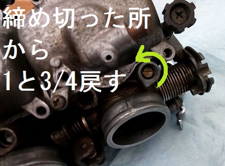 パイロットスクリューの規定戻し量