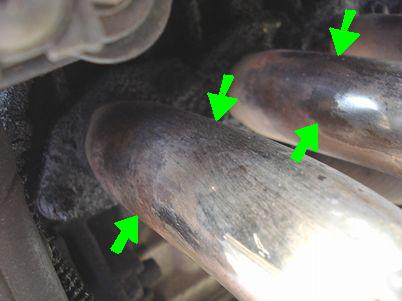 マフラーに出来たシミ