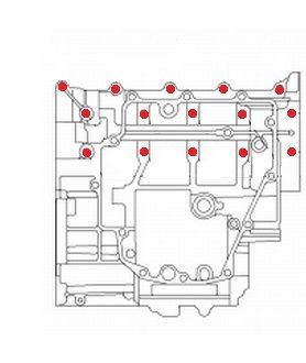クランクケース下部ボルト 図