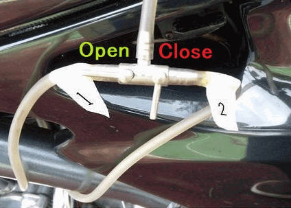 #1,#2 コックで通路を切り替えてゲージの値を見る